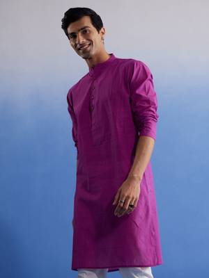 Purple Pure Cotton Kurta 2