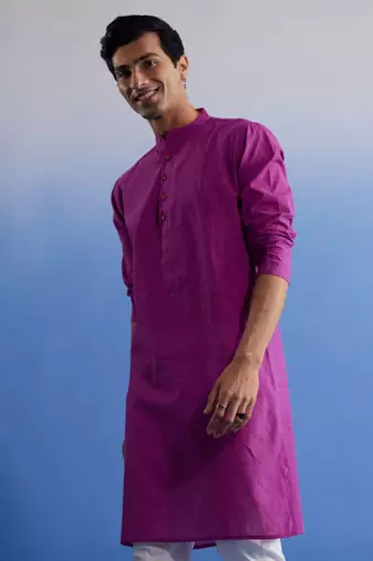 Purple Pure Cotton Kurta