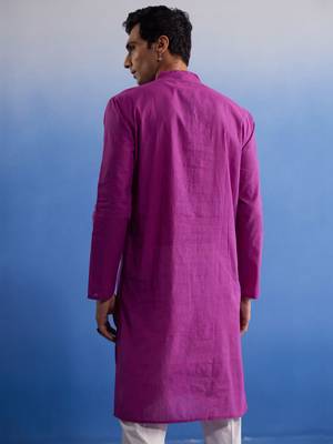 Purple Pure Cotton Kurta 3