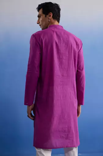 Purple Pure Cotton Kurta