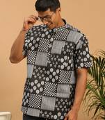 Men'S Black Cotton Short Kurta
