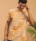 Mustard Cotton Short Kurta