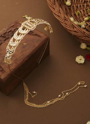 Semi Circle Kundan Hairband For Women 1