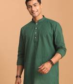 Green Cotton Short Kurta