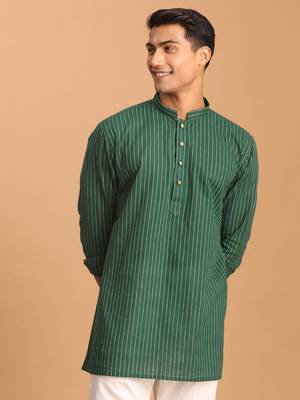Green Cotton Short Kurta 2