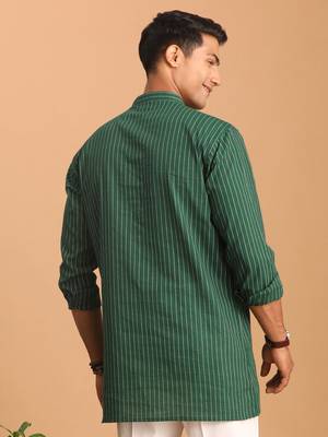 Green Cotton Short Kurta 3