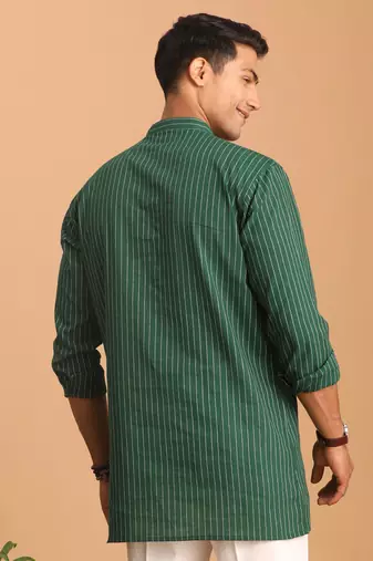 Green Cotton Short Kurta