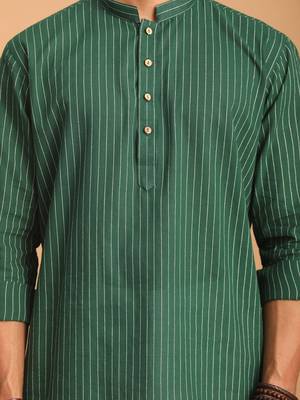 Green Cotton Short Kurta 4