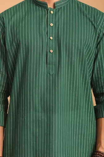 Green Cotton Short Kurta