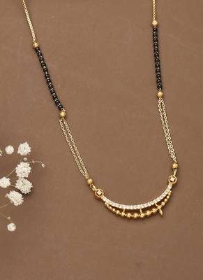 Yellow Gold Mangalsutra With Yellow Beads 1