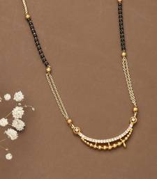 Yellow Gold Mangalsutra With Yellow Beads
