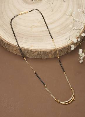 Yellow Gold Mangalsutra With Yellow Beads 3