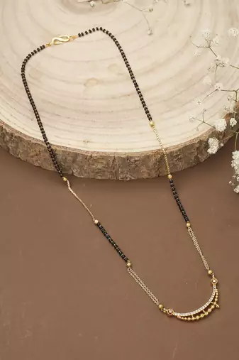 Yellow Gold Mangalsutra With Yellow Beads