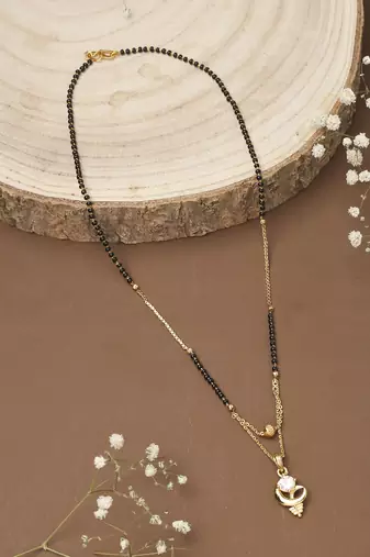 Wedding Mangalsutra With Silver Diamond