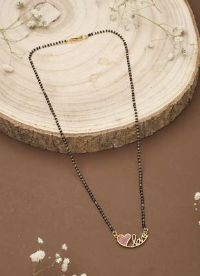Heart Mangalsutra With "Love" Carved 3