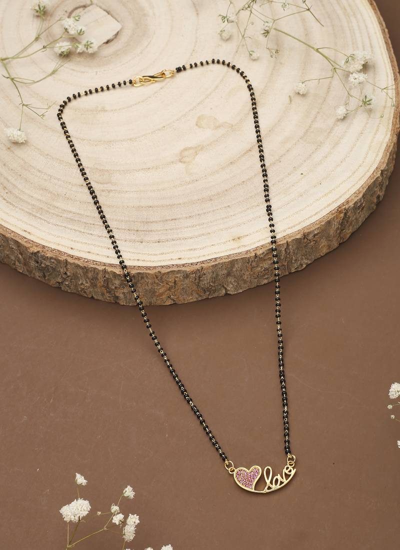Heart Mangalsutra With "Love" Carved