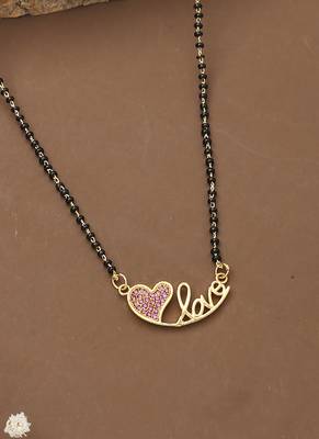 Heart Mangalsutra With "Love" Carved 1