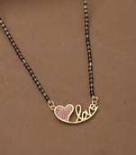 Heart Mangalsutra With "Love" Carved