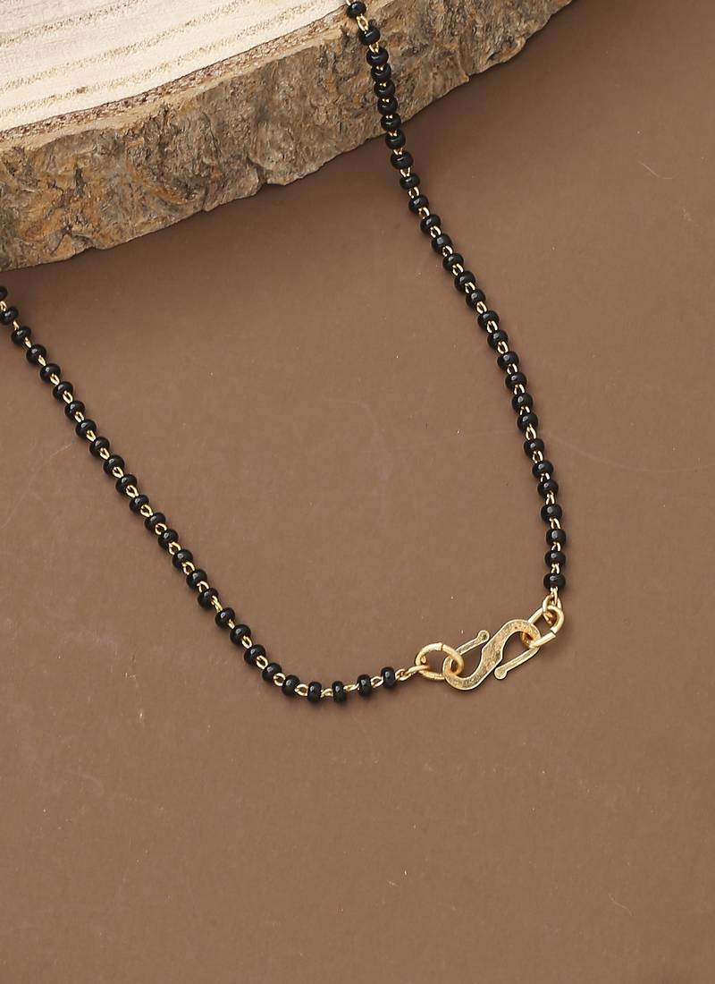 Yellow Gold Mangalsutra With Multicolour Bird