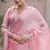 Pink Organza Swarovski Saree With Unstitched Blouse Piece
