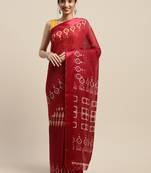 Maroon Color Printed Art Silk Styles Women'S Saree With Blouse Piece