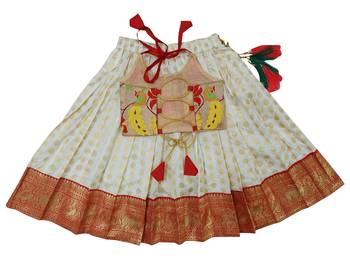 Baby Girls Pattu Pavadai Red Lehenga Choli For Kids 2