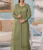 GREEN EMBROIDERED PAKISTANI SALWAR SUIT
