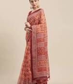 Maroon Color Printed Art Silk Styles Women'S Saree With Blouse Piece