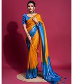 Mustard Silk Saree With Unstitched Blouse Piece