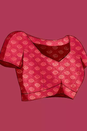 Purple silk blend Saree With Unstitched Blouse Piece