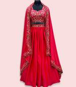 Pink Color Malai Silk Can-can With Embroidery Design Work Lehenga Choli
