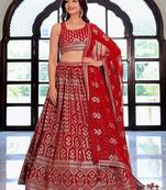 Beautiful Maroon Sequins Georgette Wedding Wear Lehenga Choli With Dupatta