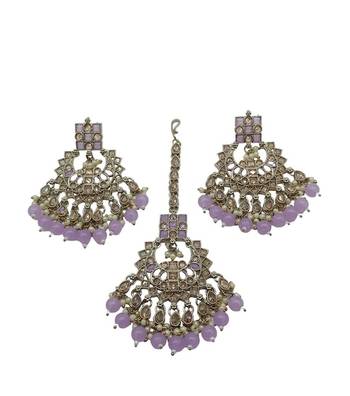 Indian bollywood tradtional gold plated bridal ad/cz choker wedding earring necklace jewellery set 3