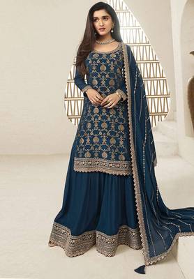 Rama viscose chinon jacquard with embroidery sequin work pakistani suit 1