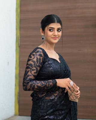 Black Color Soft Net Fabric C Pallu Sequance Embroidery Work Saree 2