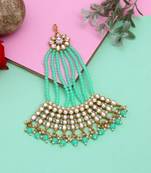 Parrot green color kundan maang pasa