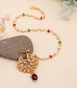 Maroon & green color nose nath