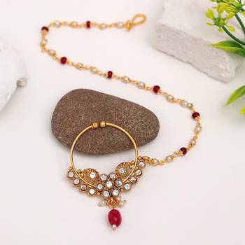 Maroon color nose nath 1