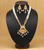 Gold color matte gold necklace set