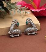 Green color oxidised earrings