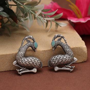 Sky blue color oxidised earrings 1
