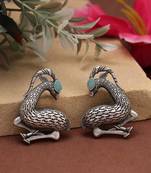 Sky blue color oxidised earrings