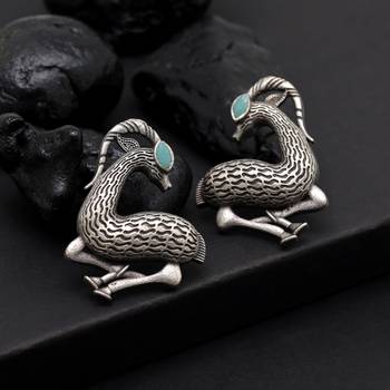 Sky blue color oxidised earrings 2