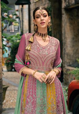 Jiya silk blend Embroidered Multicolor Anarkali Salwar Suit 2