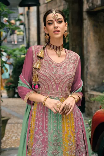 Jiya Silk Embroidered Multicolor Anarkali Salwar Suit