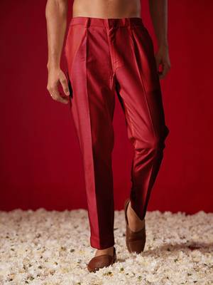 Maroon Viscose Pant Style Pyjama 1