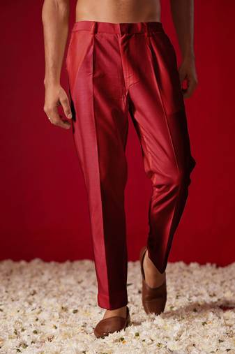 Men'S Maroon Viscose Pant Style Pyjama