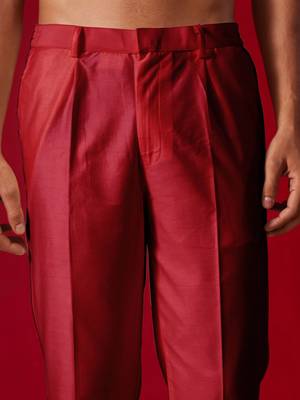 Maroon Viscose Pant Style Pyjama 4