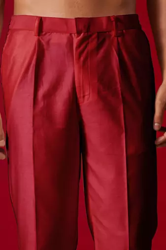 Maroon Viscose Pant Style Pyjama