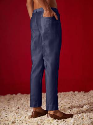 Navy Blue Viscose Pant Style Pyjama 3